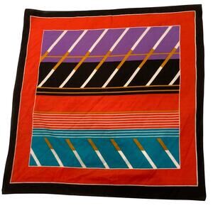 Vintage Liz Sinclair Abstract Geometric Square Scarf Mid-century Modern Artsy